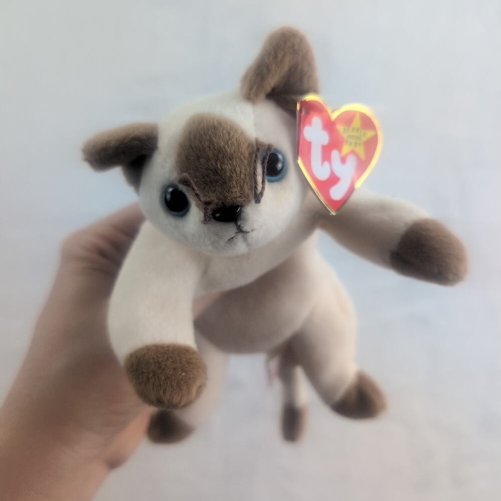1996 Ty Beanine Baby "Snip" Siamese Cat With Tag